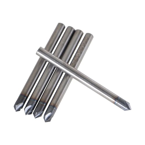 5Pcs 1/8 Inch Helix Carbide End Mill 4 Flute 90 Degree Chamfer Angle Replacement for Aluminum Cutting Non Ferrous Metal Up Cutting