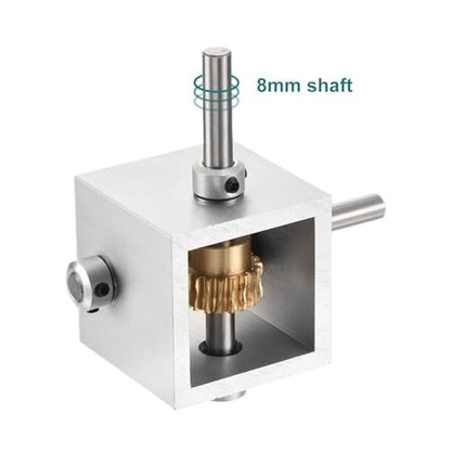 uxcell Gear Box 90 Degree Right Angle Worm Gearbox 1:20 Reduction Gearbox 1 Module 20 Teeth Worm Gear Aluminum Frame Simple Mechanical DIY Module with 8mm Shaft, 100x100x50mm(LxWxH) - size: 8mm Shaft, style: 1:20 Small