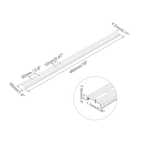 MECCANIXITY DIN Rail Slotted Aluminum Mounting Guide 18 Inch x 1.4 Inch x 0.3 Inch for Equipment Installation Pack of 5 Pcs - size: 18 Inch x 1.4 Inch