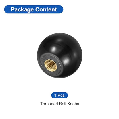 uxcell Threaded Ball Knobs, M5 Female Thread Thermoset Ball Knob 25mm Dia - color: Black, size: M5x25mm