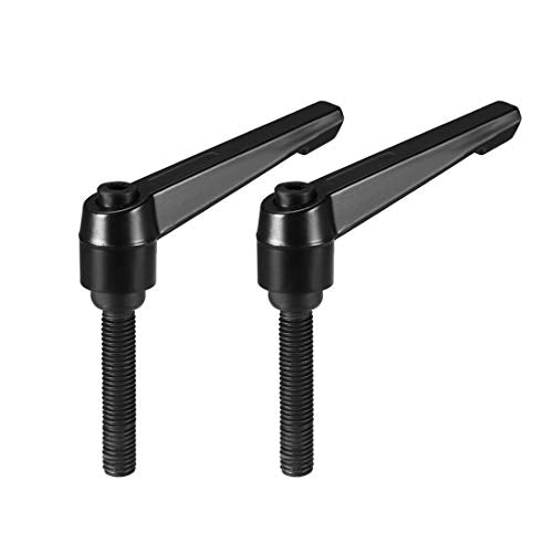 uxcell M10 x 40mm Handle Adjustable Clamping Lever Thread Push Button Ratchet Male Threaded Stud Knobs Locking Rotating Screw Handles Quick Release Bolt Black 2pcs - color: Black, size: M10 x 40mm