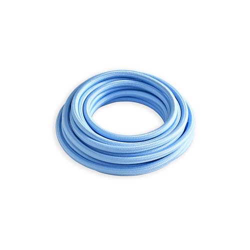 BRIGHTTIA Light Blue Color Cloth Covered Electrical Wire - 16Ft Textile Cable for Pendant Light Fixture and Vintage Lamp Revival - DIY Lamp Parts for Unique and Creative Lighting Projects (B059) - color: Light Blue