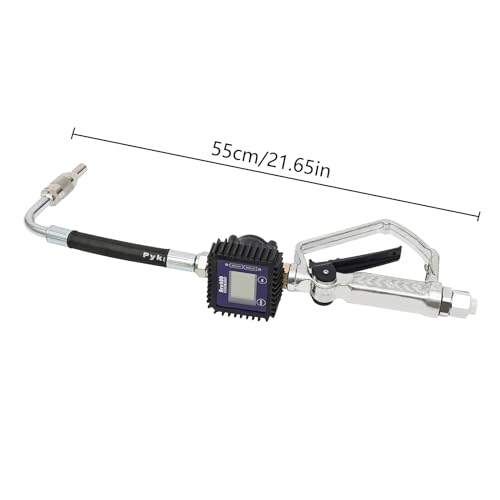 Gun Oil Electronic Digital Air Operated Oil Transfer Pump Oil Gun Nozzle Gun Flow Meter Oil Hose Control Valve Meter Oil Dispenser Automotive Digital Fuel Gun With 1/2" Flexible Hose And Manual Tip - color: Flexible tube+2 batteries