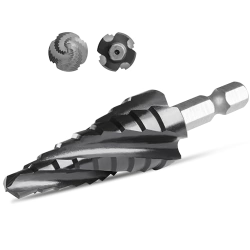 Cobalt M35 4 Spiral Flutes Step Drill Bit for Metal 1/4" to 3/4" - size: M35 1/4-3/4