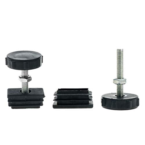 uxcell Leveling Feet 20 x 40mm Rectangle Insert Adjustable Leveler for Desk 2 Sets