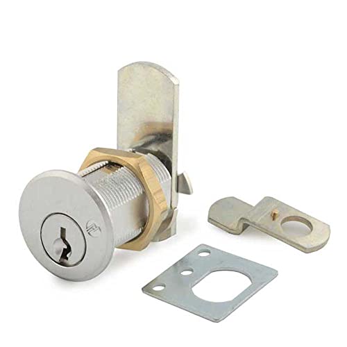 Olympus Lock DCN1 Rekeyable Cam Lock | 1" Cylinder KD Keyed Different | US26D Chrome Cabinet Lock | Grade 1 Reversible for Doors & Drawers