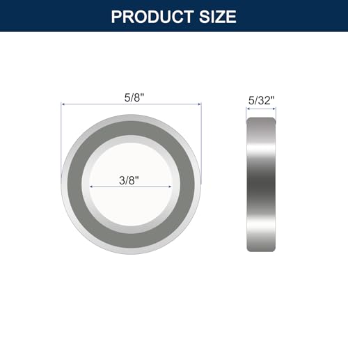 R1038ZZ Deep Groove Ball Bearings, ID 3/8" x OD 5/8" x Width 5/32" Miniature Bearings, Double Metal Shielded Ball Bearing Chrome Steel Z2 Lever 5pcs - size: R1038ZZ 3/8" x 5/8" x 5/32"