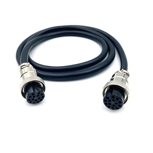 3.28 ft GX20 15 Pin Double Female Cable, GX20 15Pins Female to Female Head Aviation Cordset Electrical Connector Panel Mount Circular Metal Adapter Cordset for Ships 5A 200V 22AWG (1meter) - size: GX20 15Pin