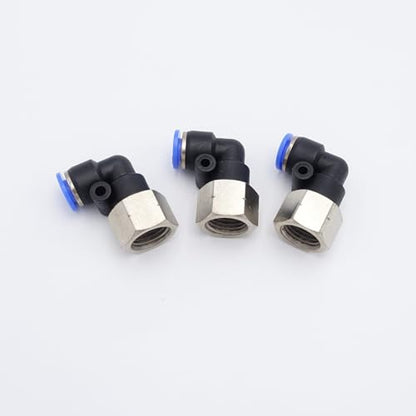 Push to Connect Fitting 1/4" Tube OD x 1/4" FMNPT, Female Elbow - size: 1/4" FMNPT - 1/4" OD