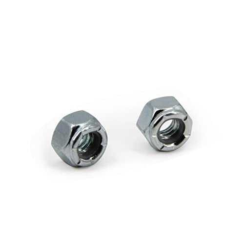 1/4"-20 Nylon Insert Hex Lock Nuts,Carbon Steel White Zinc Plated, Hex Lock Nut Silver Self-Locking Nylock Locknuts,100pcs/pack (1/4"-20-100pcs) - size: 1/4"-20-100pcs