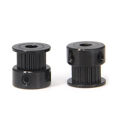10pcs/Set GT2 Pulleys Wheel 20 Teeth 5mm Bore Black Aluminum Timing Belt Idler Pulleys for 3D Printer 6mm Width Timing Belt (20T-5mm Bore-Black) - size: 20T-5mm Bore-Black
