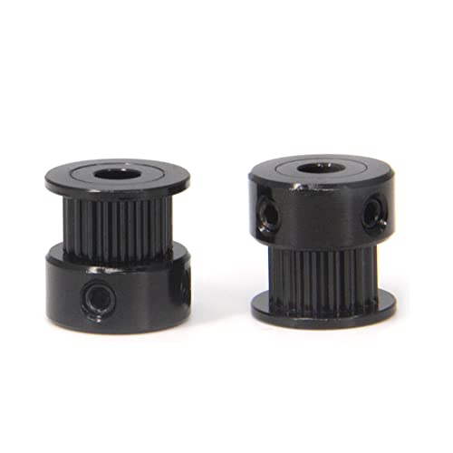 10pcs/Set GT2 Pulleys Wheel 20 Teeth 5mm Bore Black Aluminum Timing Belt Idler Pulleys for 3D Printer 6mm Width Timing Belt (20T-5mm Bore-Black) - size: 20T-5mm Bore-Black