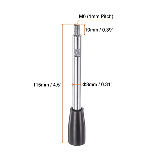 HARFINGTON Clamping Handles M6 Thread 115mm (4.5") Length Chrome Plated Revolving Crank Handle Grip Handwheel Screw Stem for Lathe Machine - color: Black, size: M6 x 115mm
