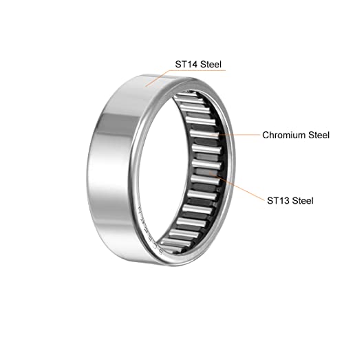 uxcell SCE228 Needle Roller Bearings, Drawn Cup Open End, 1-3/8-inch Bore 1-5/8-inch OD 1/2-inch Width 23700N Static Load 13600N Dynamic Load 5pcs - size: 1-3/8x1-5/8x1/2"