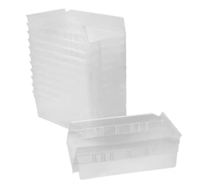 Clear Plastic Stackable Shelf Bins (12-Pack) HD70387