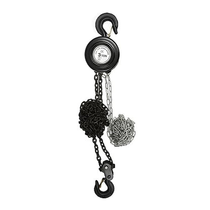 Hand Chain Hoist, 3 Ton 6614 Lbs Capacity 10 Feet Manual Chain Hoist with 2 Heavy Duty Hooks, Manual Lever Chain Hoist for Warehouse Building Automotive Machinery, Black - style: Black