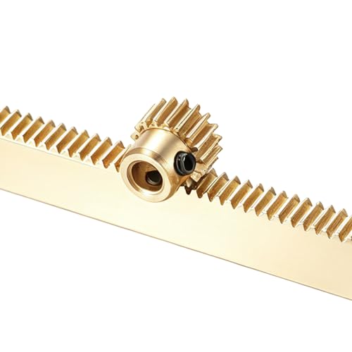 uxcell Brass Spur Gear and Gear Rack 0.5M 18T 10x5x300mm Rack Spur 4mm Bore - size: Gear Bore 4mm, (0.5M-18T)