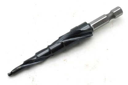 TEMO M35 Cobalt AITiN Spiral Step Drill Bit 3/16-1/2" 6 Size 1/4" Hex Shank - size: 3/16" - 1/2" AITiN, style: Spiral
