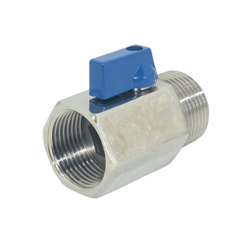 VARMHUS Pack of 2 304 Stainless Steel NPT Mini Ball Valve, Female x Male Thread Shut Off Valve for Water, Oil and Gas (1inch) - size: 1inch