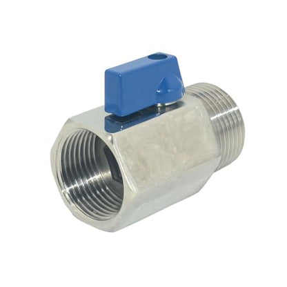 VARMHUS Pack of 2 304 Stainless Steel NPT Mini Ball Valve, Female x Male Thread Shut Off Valve for Water, Oil and Gas (1inch) - size: 1inch