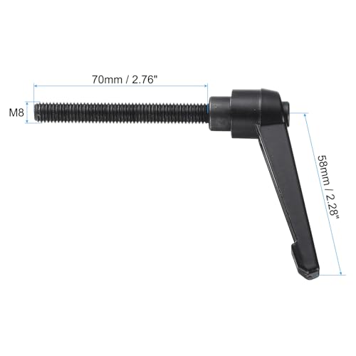 uxcell M8 x 70mm Handle Adjustable Clamping Lever Thread Push Button Ratchet Male Threaded Stud Knobs Locking Rotating Screw Handles Quick Release Bolt Black 2pcs - color: Black, size: M8 x 70mm