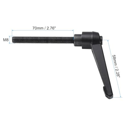 uxcell M8 x 70mm Handle Adjustable Clamping Lever Thread Push Button Ratchet Male Threaded Stud Knobs Locking Rotating Screw Handles Quick Release Bolt Black 2pcs - color: Black, size: M8 x 70mm