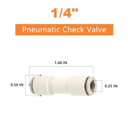 GASHER 4PCS 1/4OD Pneumatic Check Valve AKH 06-00 White - size: 1/4" OD