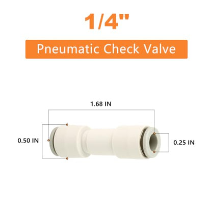GASHER 4PCS 1/4OD Pneumatic Check Valve AKH 06-00 White - size: 1/4" OD