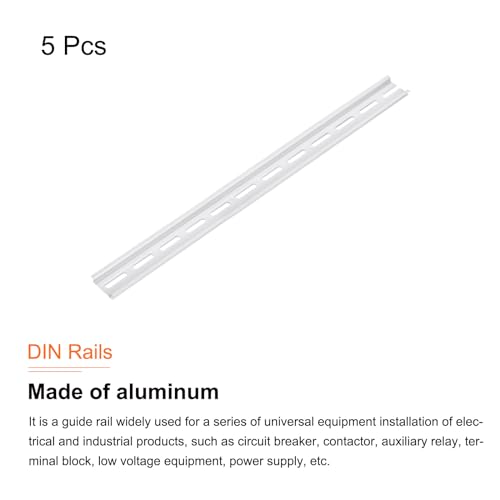 MECCANIXITY DIN Rail Slotted Aluminum Mounting Guide 15 Inch x 1.4 Inch x 0.3 Inch for Equipment Installation Pack of 5 Pcs - size: 15 Inch x 1.4 Inch
