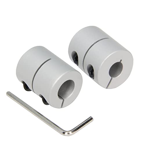2PCS Shaft Coupling 8mm to 10mm Aluminum Alloy Joint 25mm Length 20mm Diameter Stepper Motor Connector Rigid Coupler for 3D Printer CNC Machine DIY Model (8x10mm, D20 L25) - size: 8x10mm