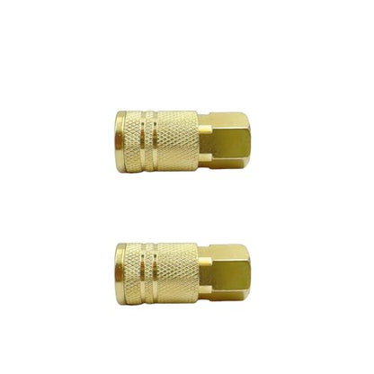 4Pack 1/4'' Brass Female Industrial Coupler 1/4 Inch NPT Air Hose Fittings Quick Connect Accessories Internal Couplers for Professional Job Sites and Automotive Shops