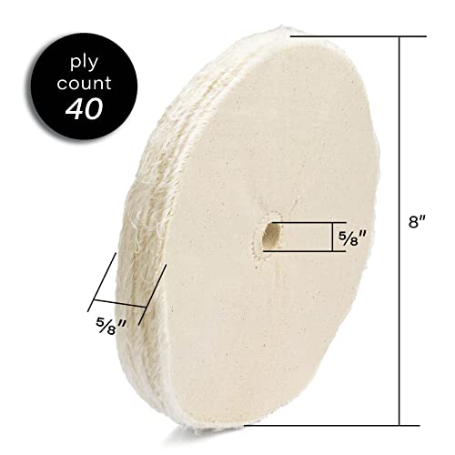 ENKAY - 8" Loose Cotton Buffing Wheel (40 Ply)