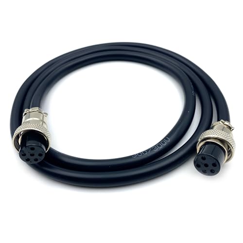 3.28 ft GX16 6 Pin Double Female Cable, GX16 6Pins Female to Female Head Aviation Cordset Electrical Connector Panel Mount Circular Metal Adapter Cordset for Ships 5A 125V 22AWG (1meter) - size: GX16 6Pin