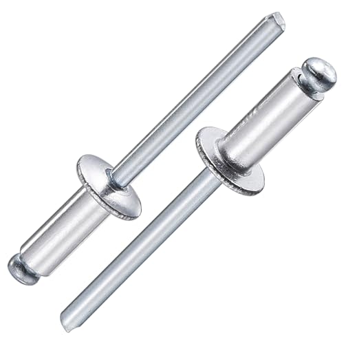Wensilon (300Pcs) 1/8"x1/2" Aluminum blind pro Rivets,Aluminum Grip and Steel Mandrel - color: Aluminum, size: 1/8"x1/2"