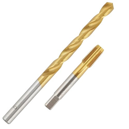 1/16"-27 Ti-Coated NPT Tap and D Drill Bit Set - size: NPT 1/16"-27 Tap & D Drill