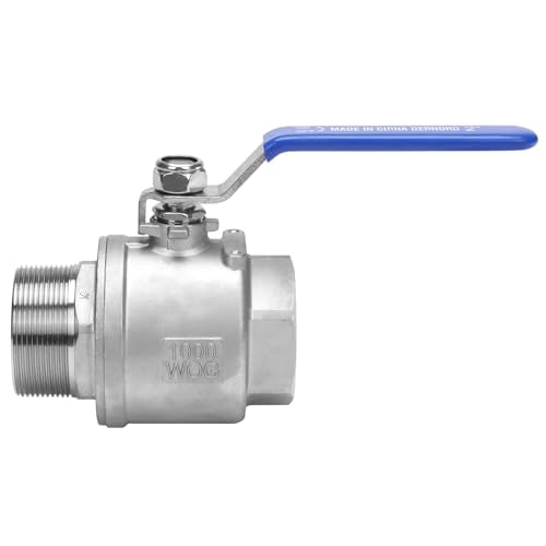 DERNORD Full Port Ball Valve 2 Inch - Male x Female Stainless Steel 304 Heavy Duty for Water, Oil, and Gas,1000WOG (2 Inch NPT) - size: 2 Inch NPT, style: Pack of 1