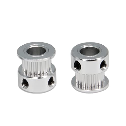 2PCS Set GT2 Synchronous Wheel 20&80 Teeth 10mm Bore Aluminum Timing Pulleys with 2PCS Length 250mm Width 6mm Belt (20-80T-10B-6) - style: 20-80T-10B-6