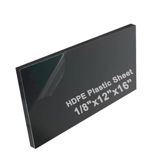 High-Density Polyethylene (HDPE) Plastic Sheet 1/8" Thick 12" X 16"- Black HDPE Sheet,for Machining, Home Improvements, DIY Projects, Engineering,High-Density Polyethylene Plastic Block (Pack of 1) - color: Black, size: 12"x16"x1/8"