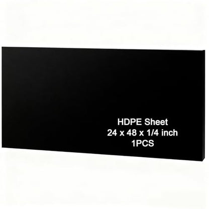 HDPE Sheet 1/4-24" x 48" High Density Polyethylene Sheets with Protective Film 1/4 Thick HDPE Plastic Sheet Board Solid Plastic Block for Flat Panel DIY Projects Machining Home (Black) - color: Black, size: 24“x48"x1/4"