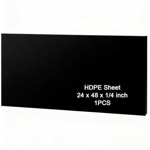 HDPE Sheet 1/4-24" x 48" High Density Polyethylene Sheets with Protective Film 1/4 Thick HDPE Plastic Sheet Board Solid Plastic Block for Flat Panel DIY Projects Machining Home (Black) - color: Black, size: 24“x48"x1/4"