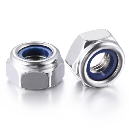 Wensilon(20pcs) M12 Self Clinching Nuts 304 Stainless Steel Self-Lock Nylon Inserted Hex Lock Nuts - size: M12