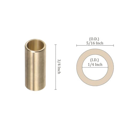 4pcs Cast Brass Oilless Sleeve Bearings - [1/4 Inch x 5/16 Inch OD x 3/4 Inch Length] Plain Wrapped Oilless Bushings - size: 1/4" x 5/16" x 3/4"