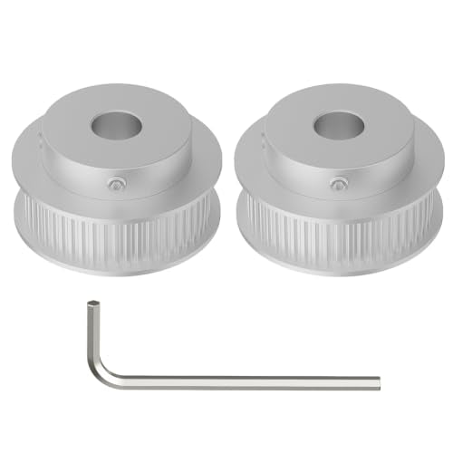 60 Teeth GT2 Timing Belt Pulley, 10mm Bore 6mm Width Synchronous Wheel GT2 Idler Pulley Fit 6mm Belt for 3D Printer Accessories and CNC Machines (2-Pack) - size: 60T 10mm Bore