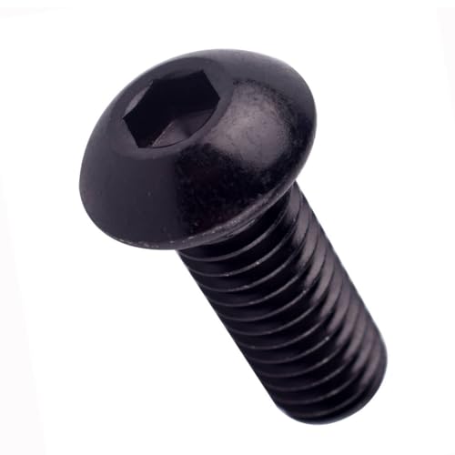 4-40 x 1/4" Button Head Socket Cap Bolts Screws (1/4" to 2" Available), 304 Stainless Steel 18-8, Black Exterior Finish, Allen Hex Drive, Fully Thread, 50Pcs - size: 4-40 x 1/4" (50 PCS)