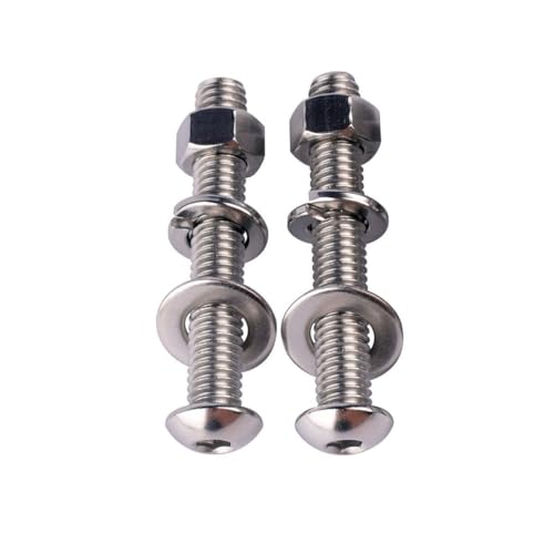 8 Sets 3/8-16 x 2 Button Head Socket Cap Bolts Screws, Hex Nuts, Flat & Lock Washers, 304 Stainless Steel 18-8 Fully Machine Thread, Silver - color: Silver, size: 3/8-16 x 2" (8 Sets)