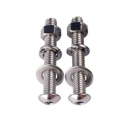 8 Sets 3/8-16 x 2 Button Head Socket Cap Bolts Screws, Hex Nuts, Flat & Lock Washers, 304 Stainless Steel 18-8 Fully Machine Thread, Silver - color: Silver, size: 3/8-16 x 2" (8 Sets)
