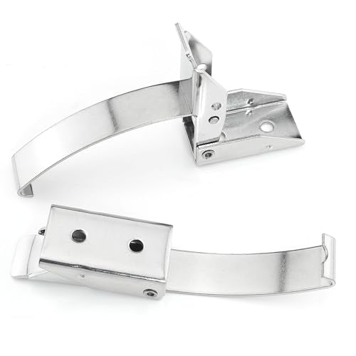 2PCS Large 304 Stainless Steel Draw Toggle Latch Spring Toggle Lock Buckle Spring-Steel Hook with Screws - size: L(98mm)