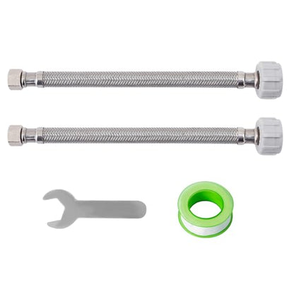SUNGATOR 9" Toilet Water Supply Line, 7/8" BC x 3/8" Comp Hose, 2-Pack - size: 9 Inch, style: 2 Pack