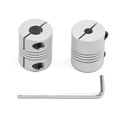 2PCS 5mm to 8mm Flexible Shaft Coupling 25mm Length 20mm Diameter for Stepper Motor Coupler Aluminum Alloy for 3D Printer CNC Machine (5x8mm) - style: 5-8mm