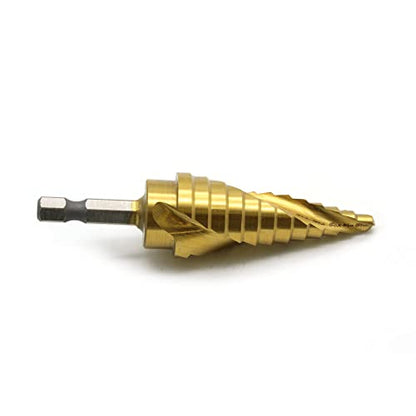TEMO M35 Cobalt Titanium Spiral Step Drill Unibit Bit 3/16-7/8" 12 Size - size: 3/16" - 7/8" Titanium, style: Spiral